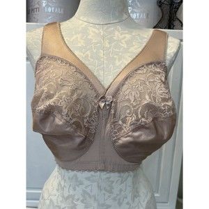 Glamorise Bra CG173 Nude Wireless Lace Wide Adjustable Straps NWOT’S 36 H